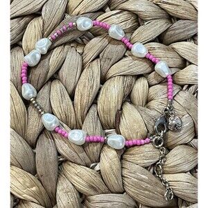 J. CREW Fresh Water Pearls & Stone Gold Tone Bracelet Feminine Coquette